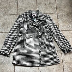 Women's BROWNIE NER YORK Black and White Houndstooth Coat
